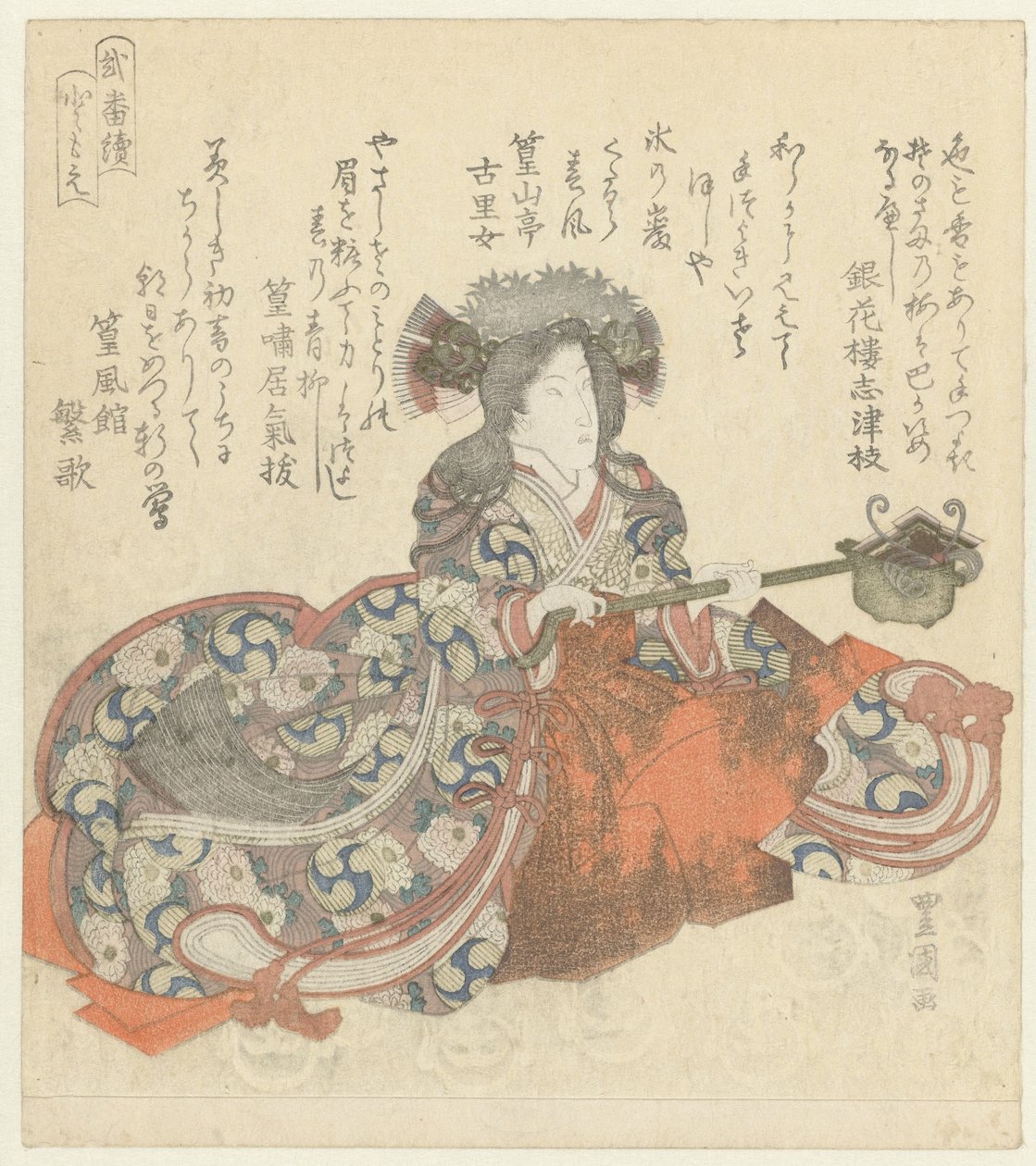 Tomoe Gözen Tomoe (nesne üzerindeki başlık) Een diptiek (dizi adı) Nibantsuzuki (nesne üzerinde dizi başlığı) by Utagawa Toyokuni (I)