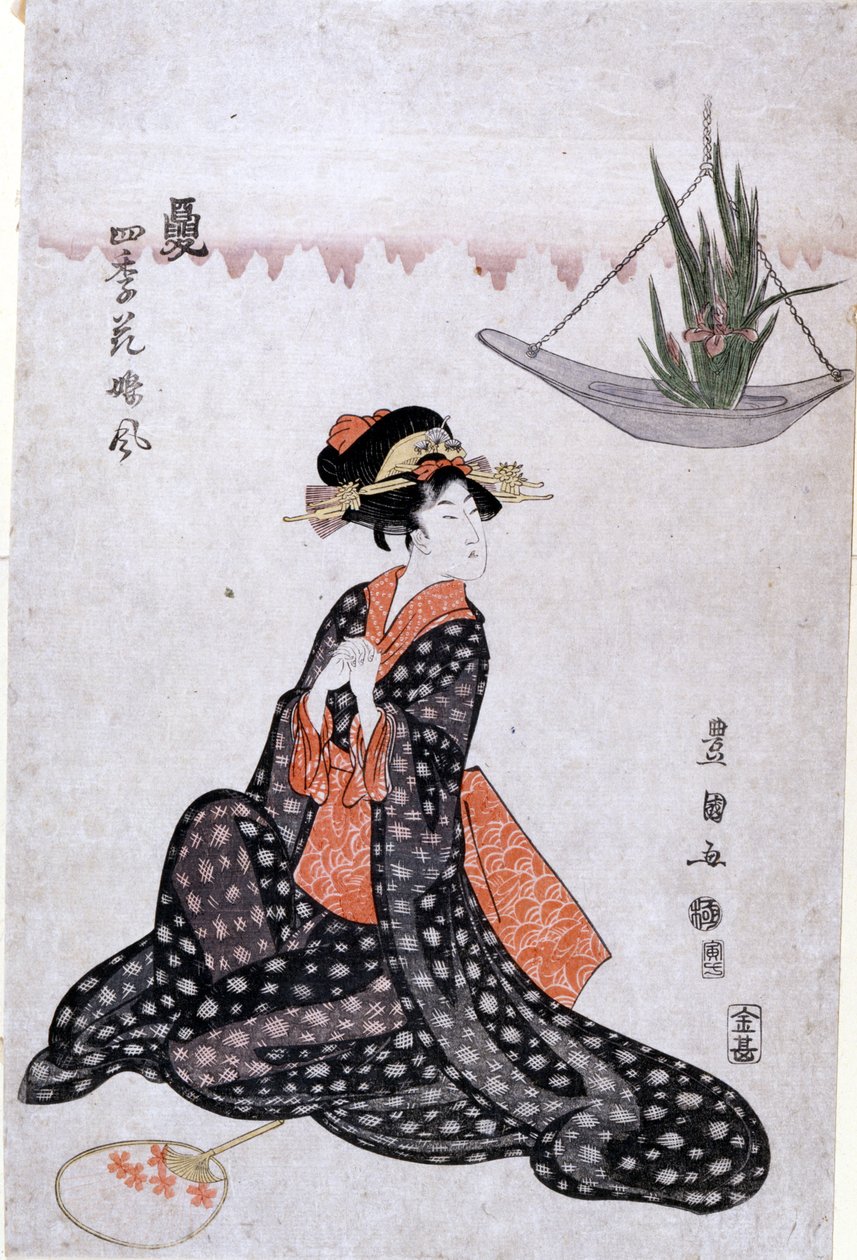 Dört mevsimin çiçekleri kızlar kadar serin by Utagawa Toyokuni