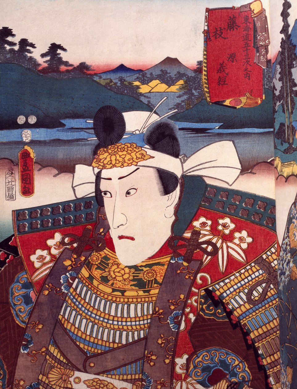 Kabuki tiyatro oyuncusu portresi, Utagawa Toyokuni (1769-1825), gravür, Japon uygarlığı, Edo dönemi (1603-1868) tarafından ukiyo-e by Utagawa Toyokuni