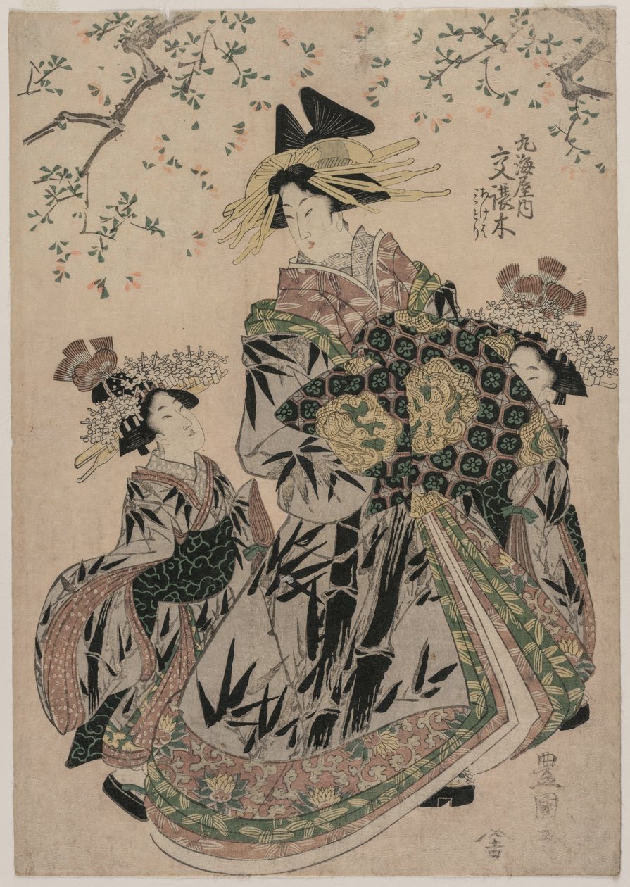 Okul r el jack su çulluğu f Maru karides ve r kel kızarmış ile yeşil bir plandır, c. 1805. by Utagawa Toyokuni