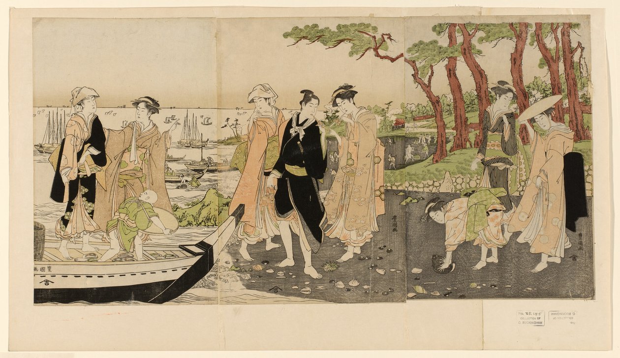 Düşük gelgitte kabuklu balık toplamak by Utagawa Toyokuni I