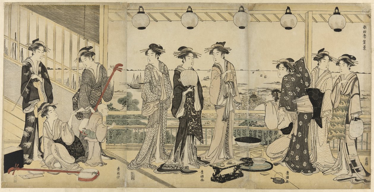 Güneydeki Dört Mevsim (Minami Shiki): Yaz Sahnesi by Utagawa Toyokuni I