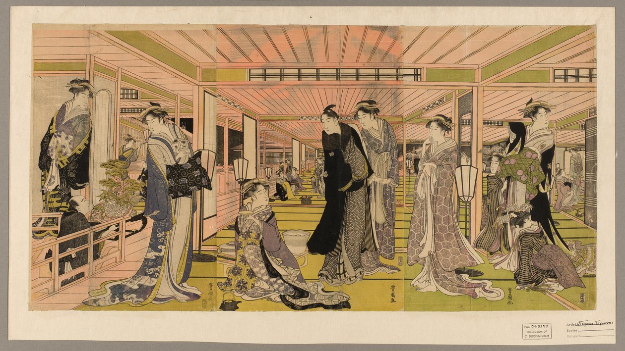 Zevk odalarında bir genelev salonu by Utagawa Toyokuni I
