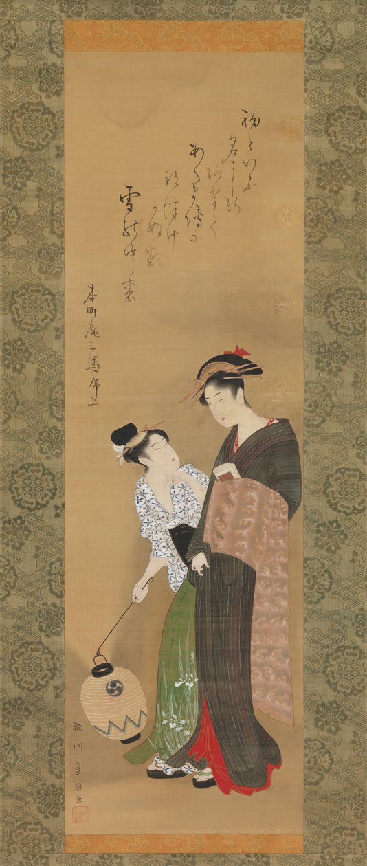 Kadın ve Görevlisi, ca. 1795. by Utagawa Toyokuni I