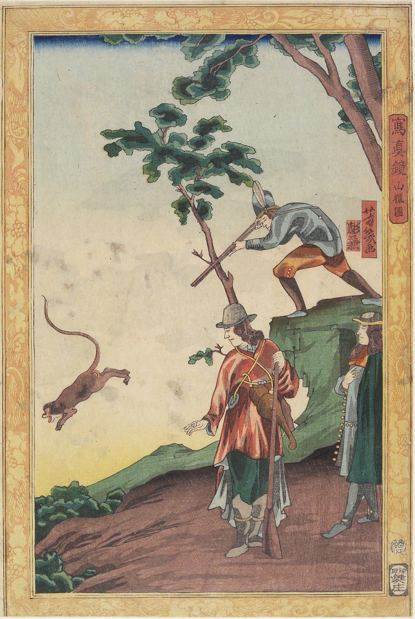 Avlanma Sahnesi, Ocak 1861 by Utagawa Yoshiiku