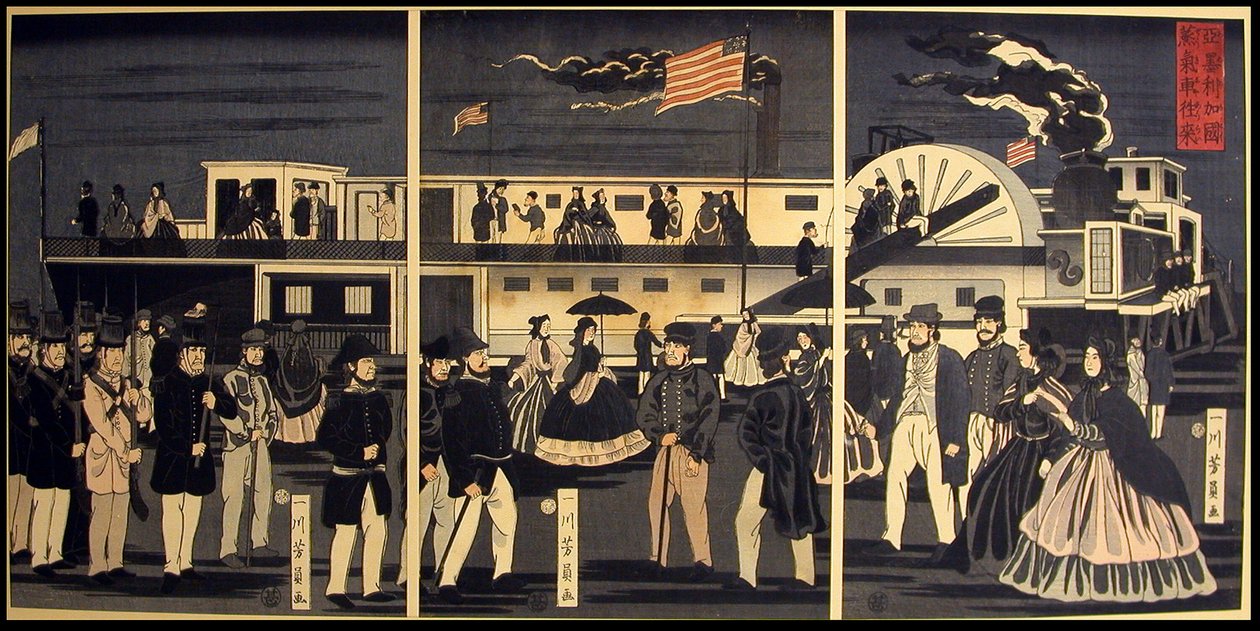 Amerikan Buharlı Tren Seyahati by Utagawa Yoshikazu