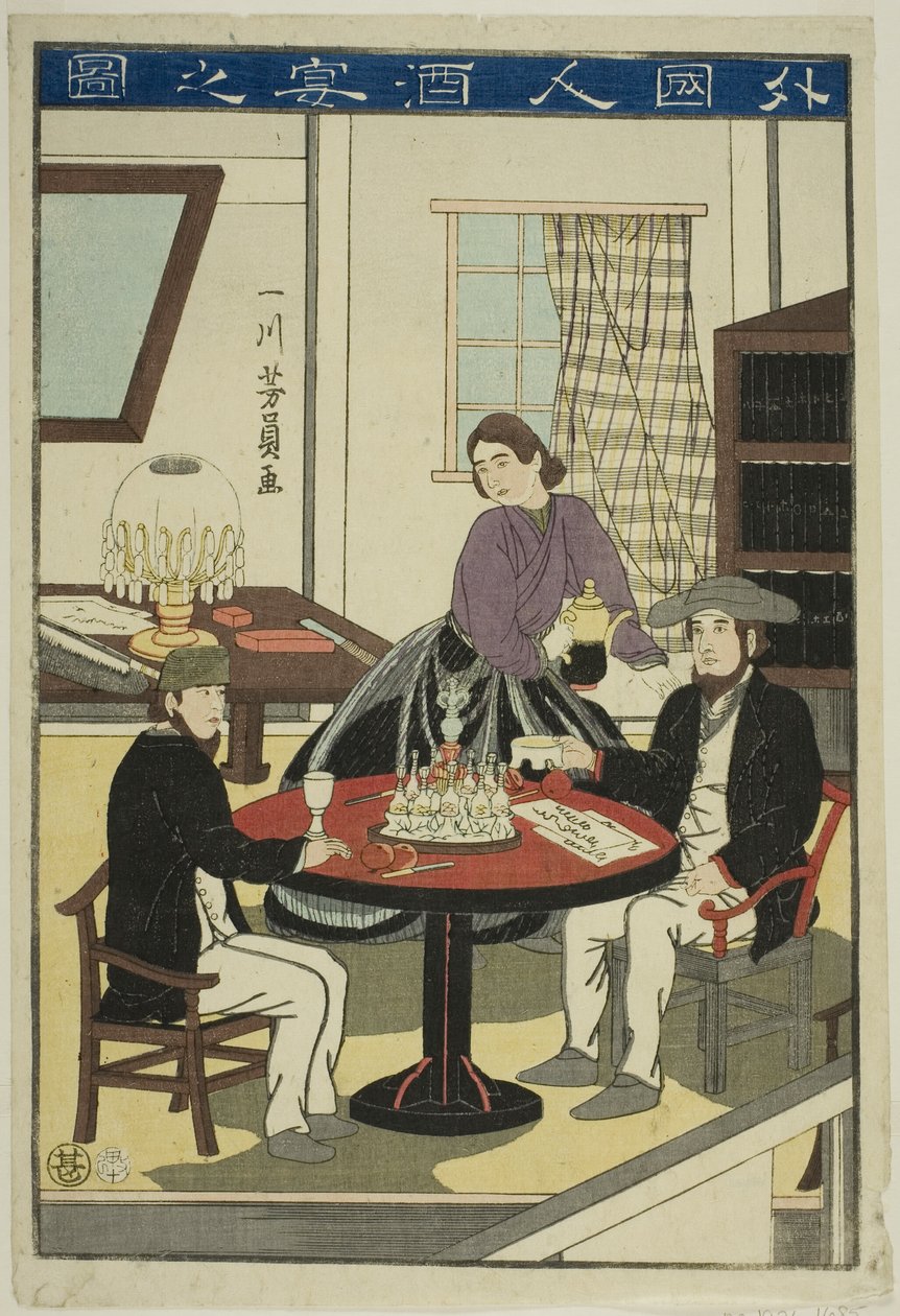 Örnek g değeri rs D bel soğukluğu g Winne (bir yabancının oynadığı figür) by Utagawa Yoshikazu