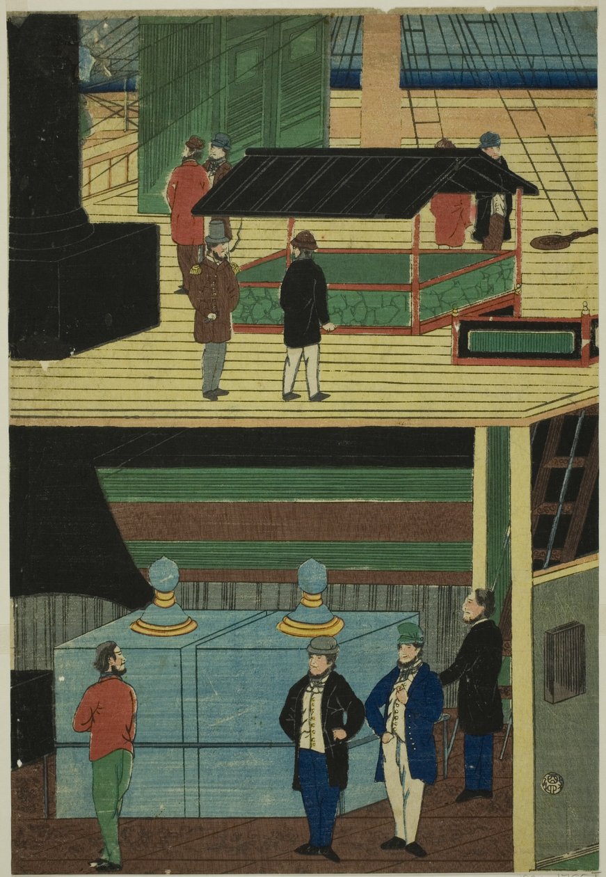 American S thea m p planının istihbaratı (Amerikan vapur-chu figürü) by Utagawa Yoshikazu