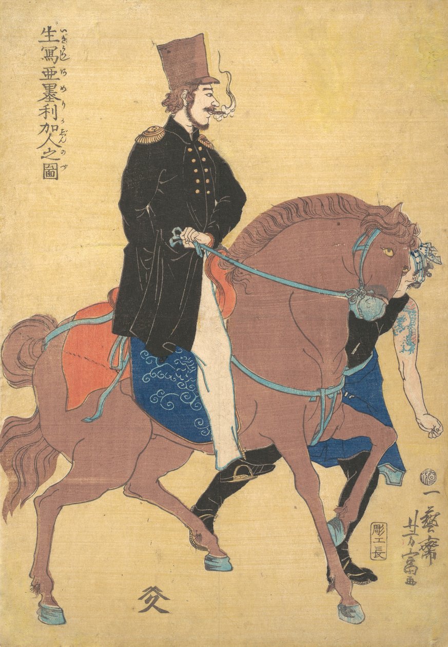 Yaşamdan Çizilmiş Bir Amerikalı, 1861 2. ay. by Utagawa Yoshitomi