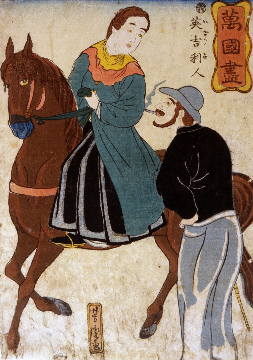 Bangkok, İngiliz by Utagawa Yoshitora