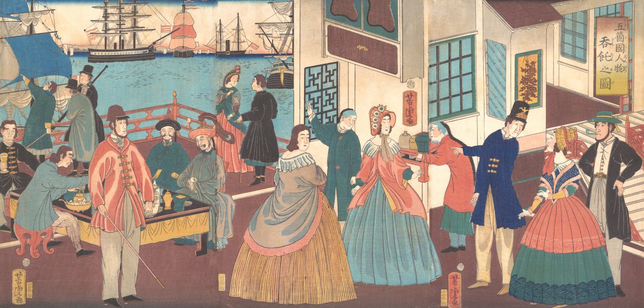 Beş Ulusun İnsanları, 1861. by Utagawa Yoshitora