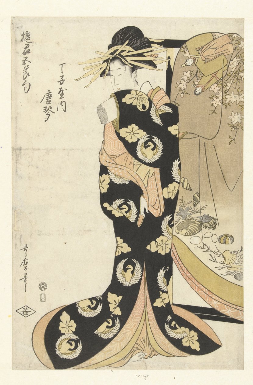 Chojiya evinden Courtesan Karagoto Chojiya uchi Karagoto (nesnedeki başlık) Nezaketçiler ve Beş Festival (dizi başlığı) Yukun gosekku (nesne üzerinde dizi başlığı) by Utamaro (II) , Kitagawa (attributed to)