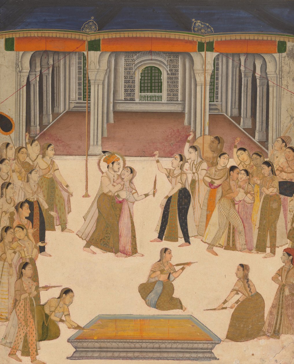 İmparator Jahangir, zenana hanımlarıyla Holi Festivali