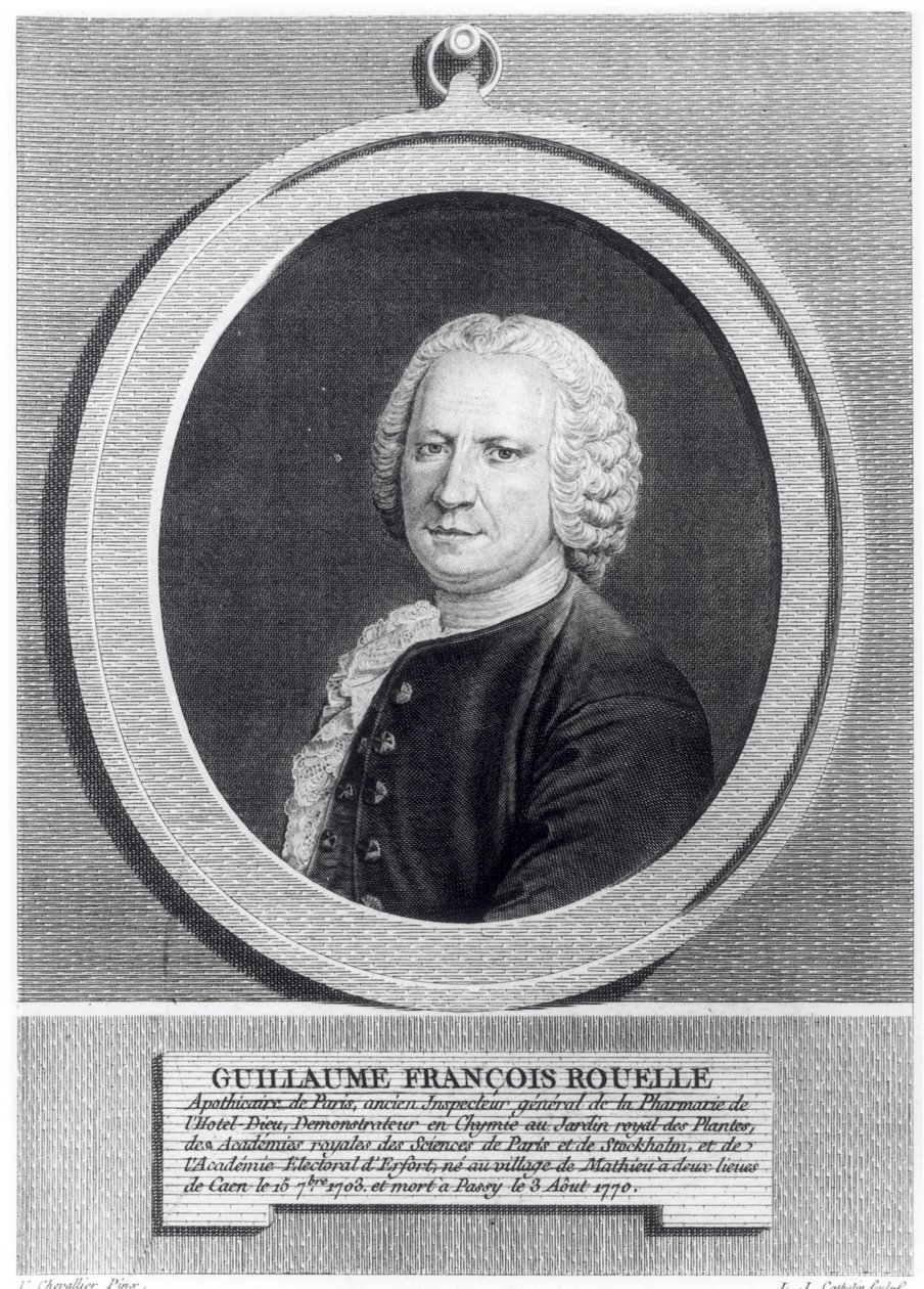 Louis Jacques Cathelin (1738-1804) tarafından oyulmuş Guillaume Francois Rouelle (1703-70) (bw fotoğraf) by V. Chevallier