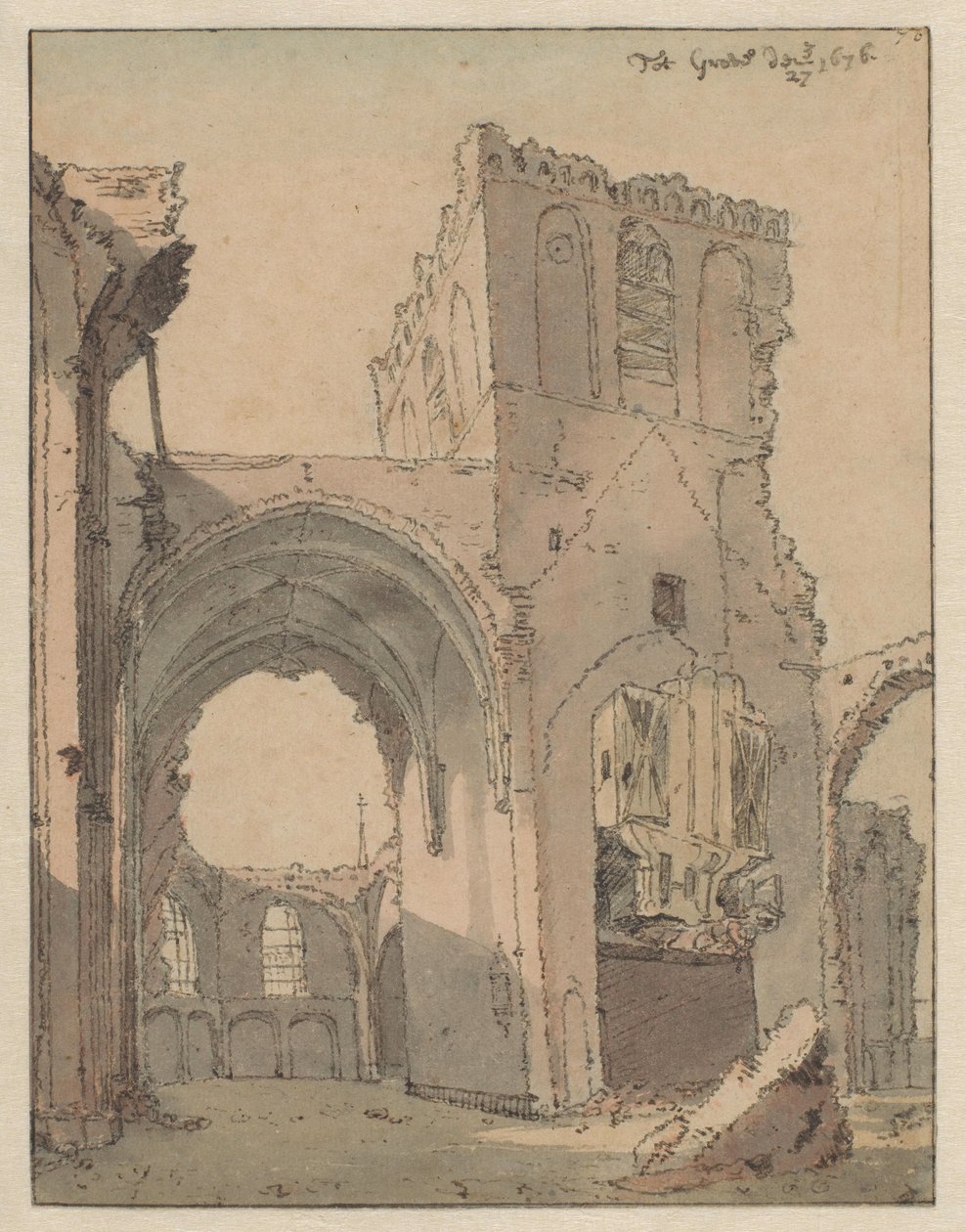 Mezardaki Grote Kerk Harabesi by Valentijn Klotz (attributed to)