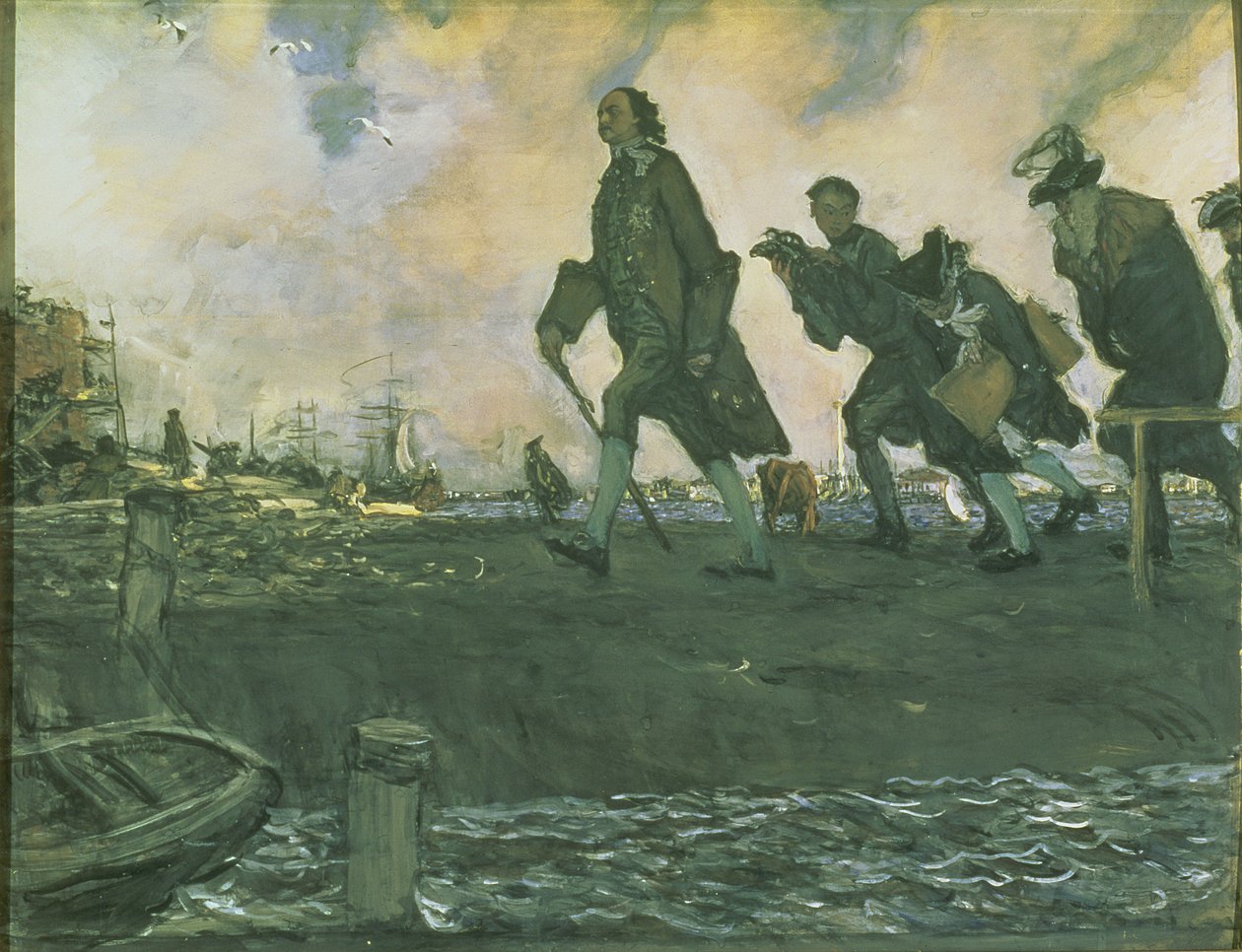 Büyük Peter (1672-1725) 1907 (kart üzerinde guaj) by Valentin Aleksandrovich Serov