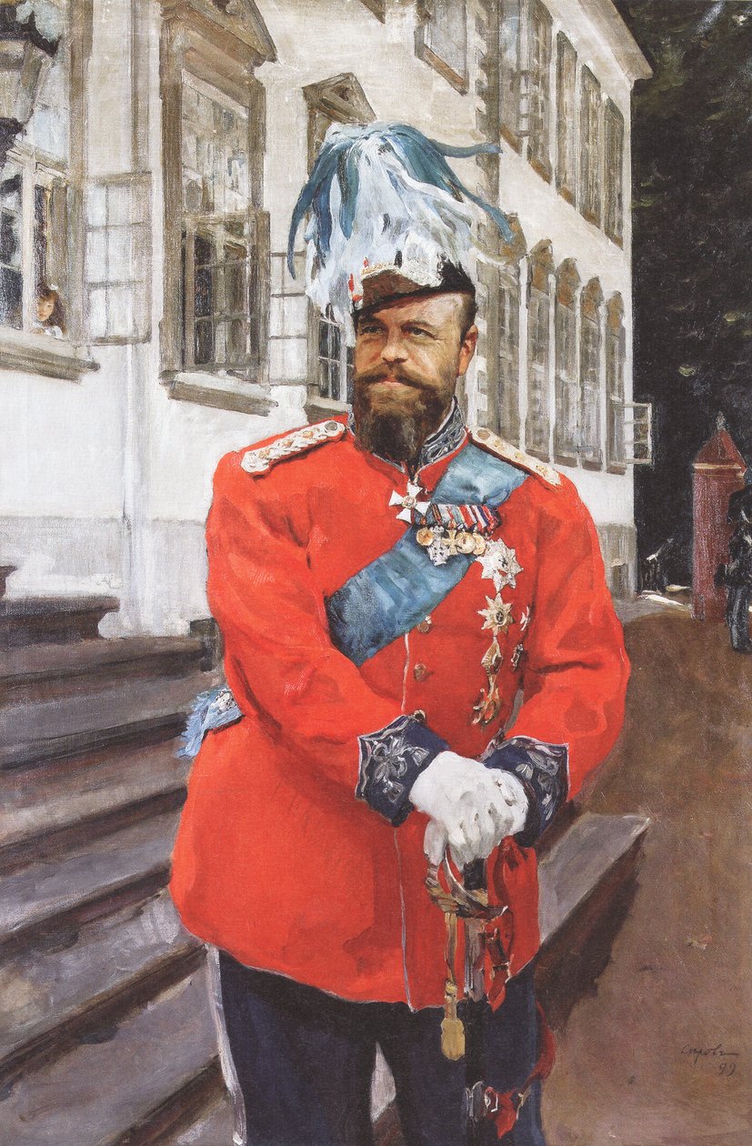 Alexander III Danimarka Kraliyet Yaşam Muhafızları Üniformalı by Valentin Aleksandrovich Serov