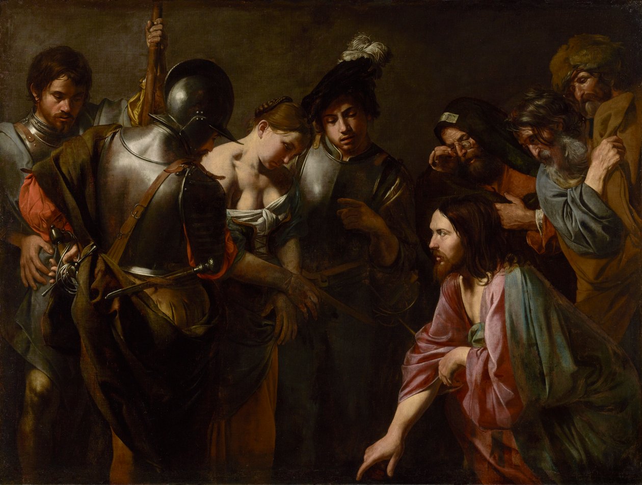 İsa ve Zina, c.1620 by Valentin de Boulogne