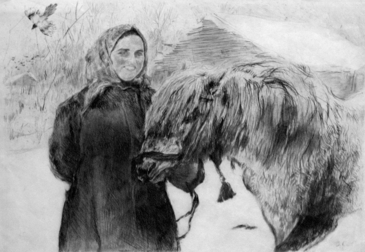 atlı kadın by Valentin Aleksandrovich Serov