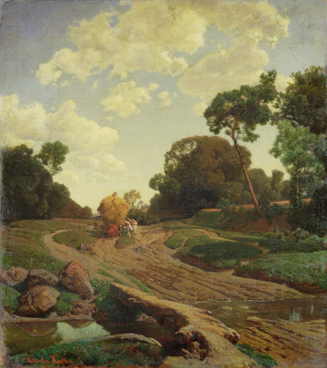 Landscape with Haywagon, c.1858  by Valentin Ruths