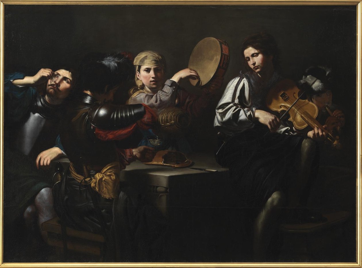 Müzisyenler ve Askerler by Valentin de Boulogne