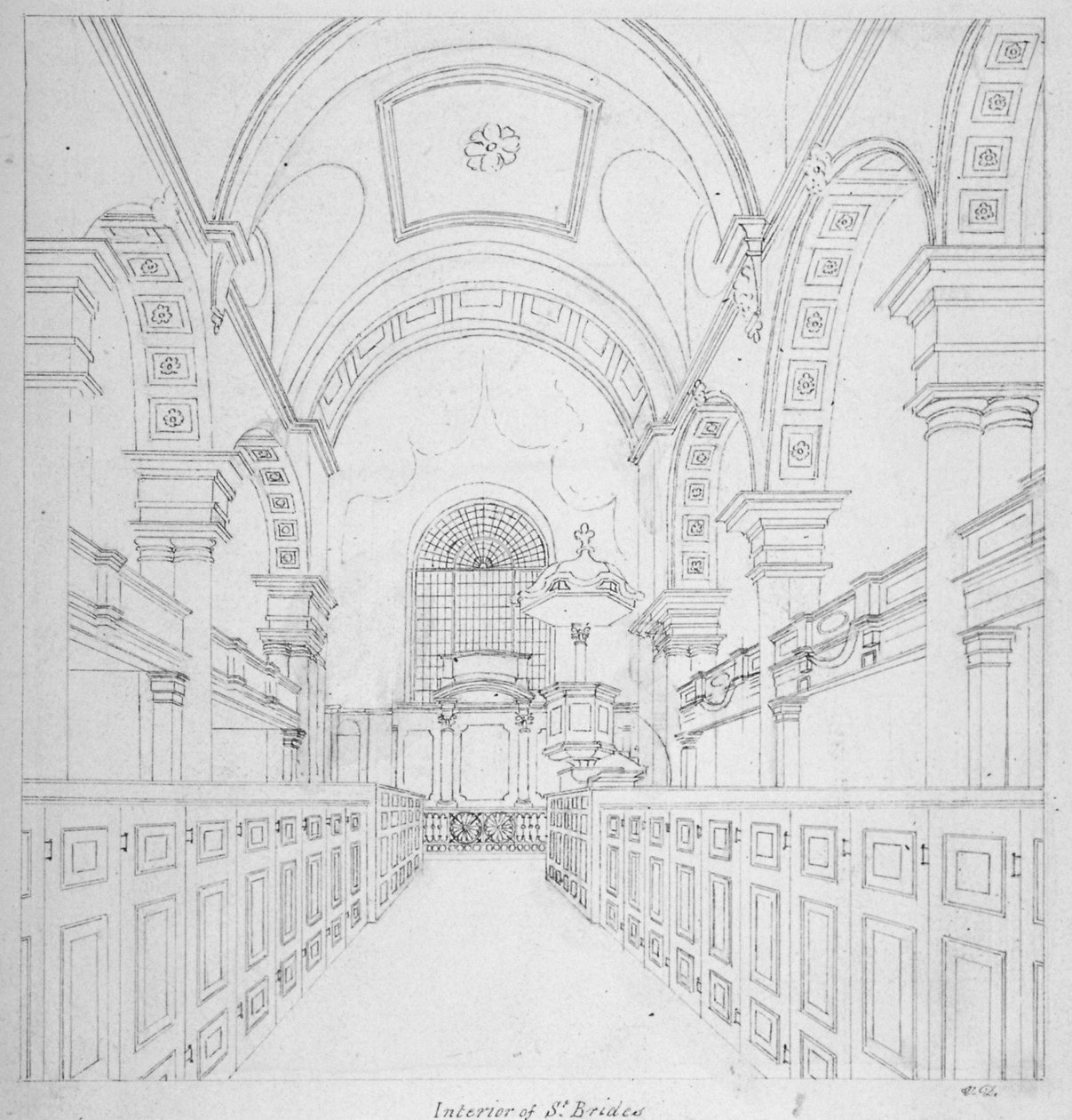 Aziz Gelin Kilisesi, Fleet Caddesi, Londra Şehri, 1815 by Valentine Davis