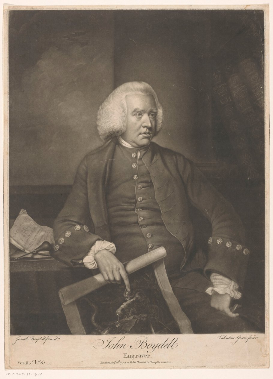 Portret van John Boydell John Boydell (nesne üzerindeki başlık) by Valentine Green