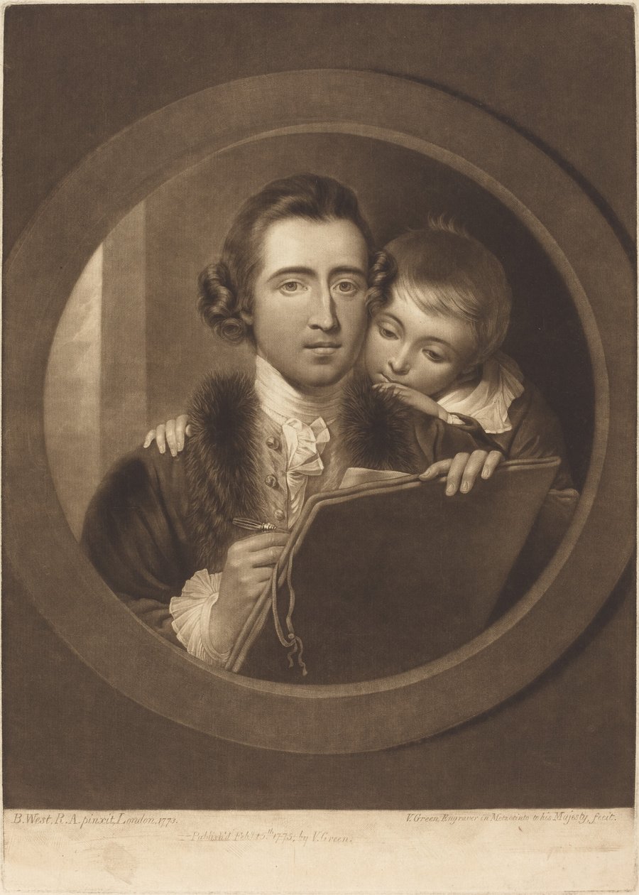 Benjamin West, Esqr R.A. ve Oğlu RI West by Valentine Green after Benjamin West