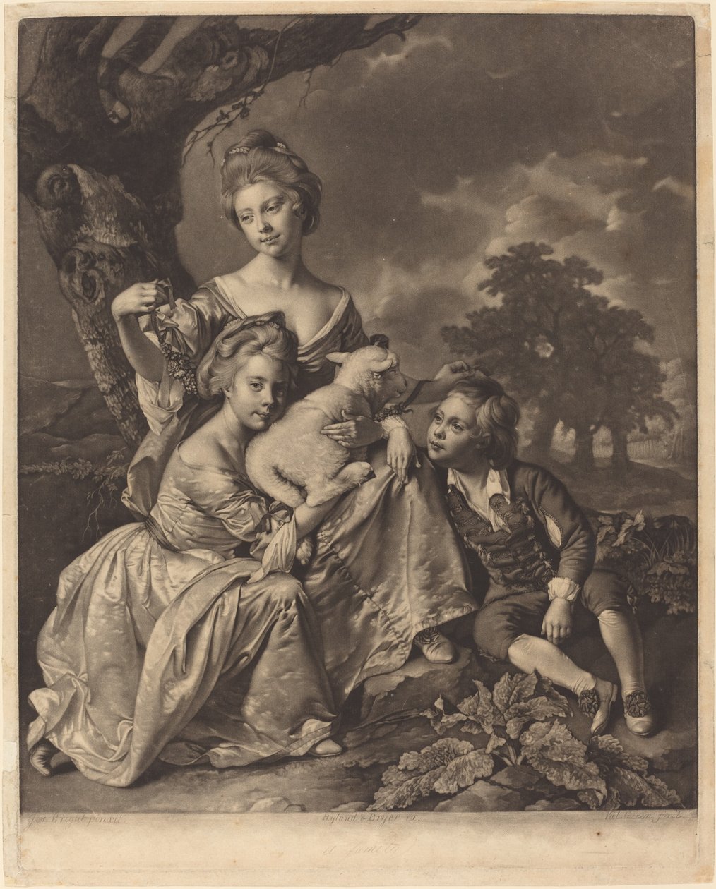 Wright Ailesi (Bradshaw Çocukları) by Valentine Green after Joseph Wright