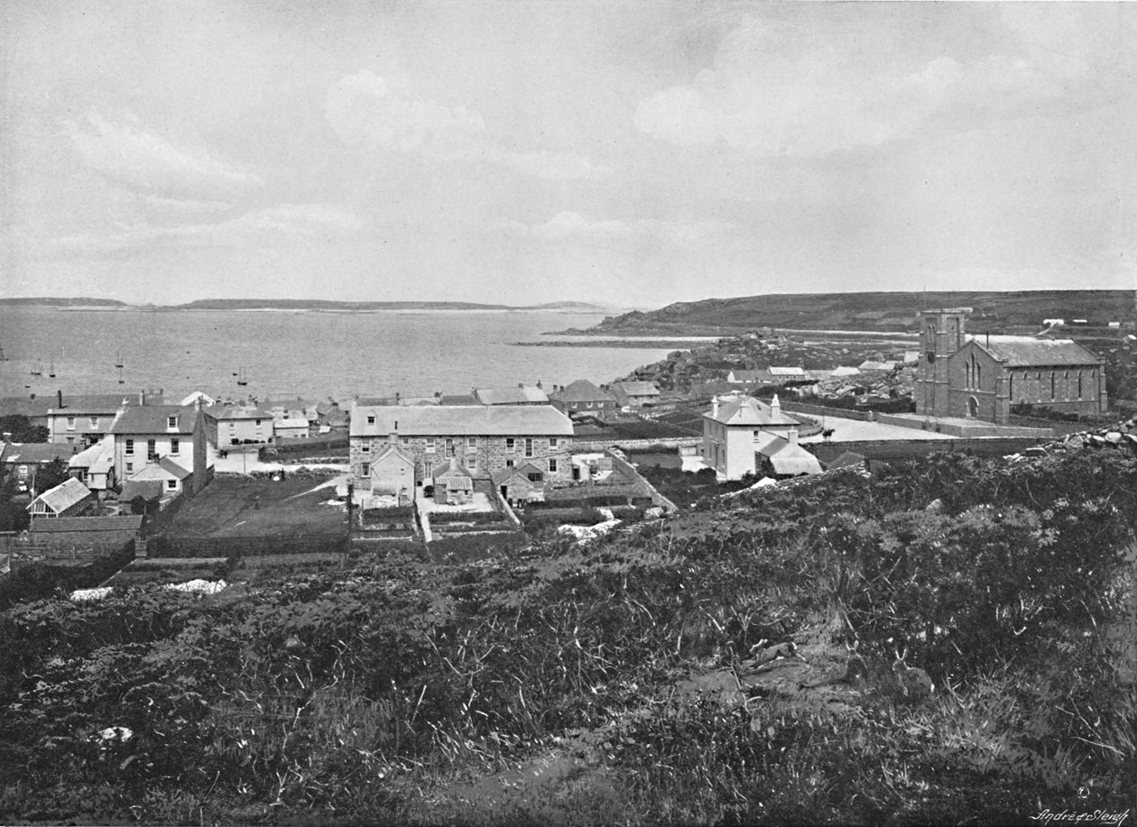 Hughtown, St. Marys, Scilly Adaları, c1896 by Valentine and Sons Ltd