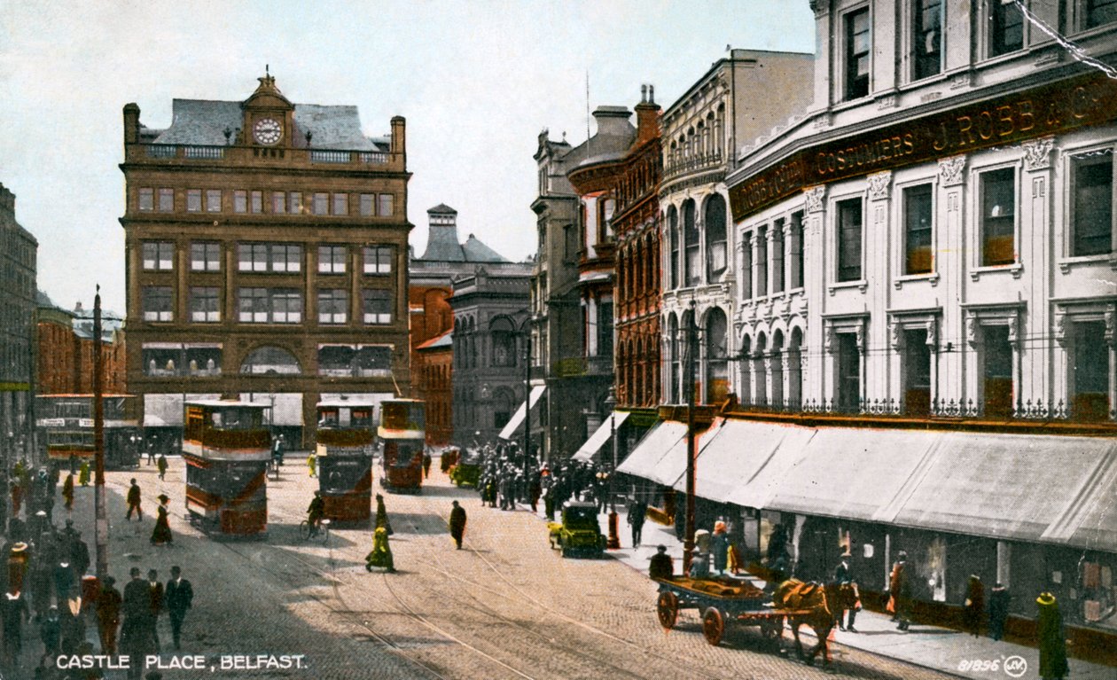 Castle Place, Belfast, 20. yüzyılın başlarında. by Valentine and Sons Publishing Co