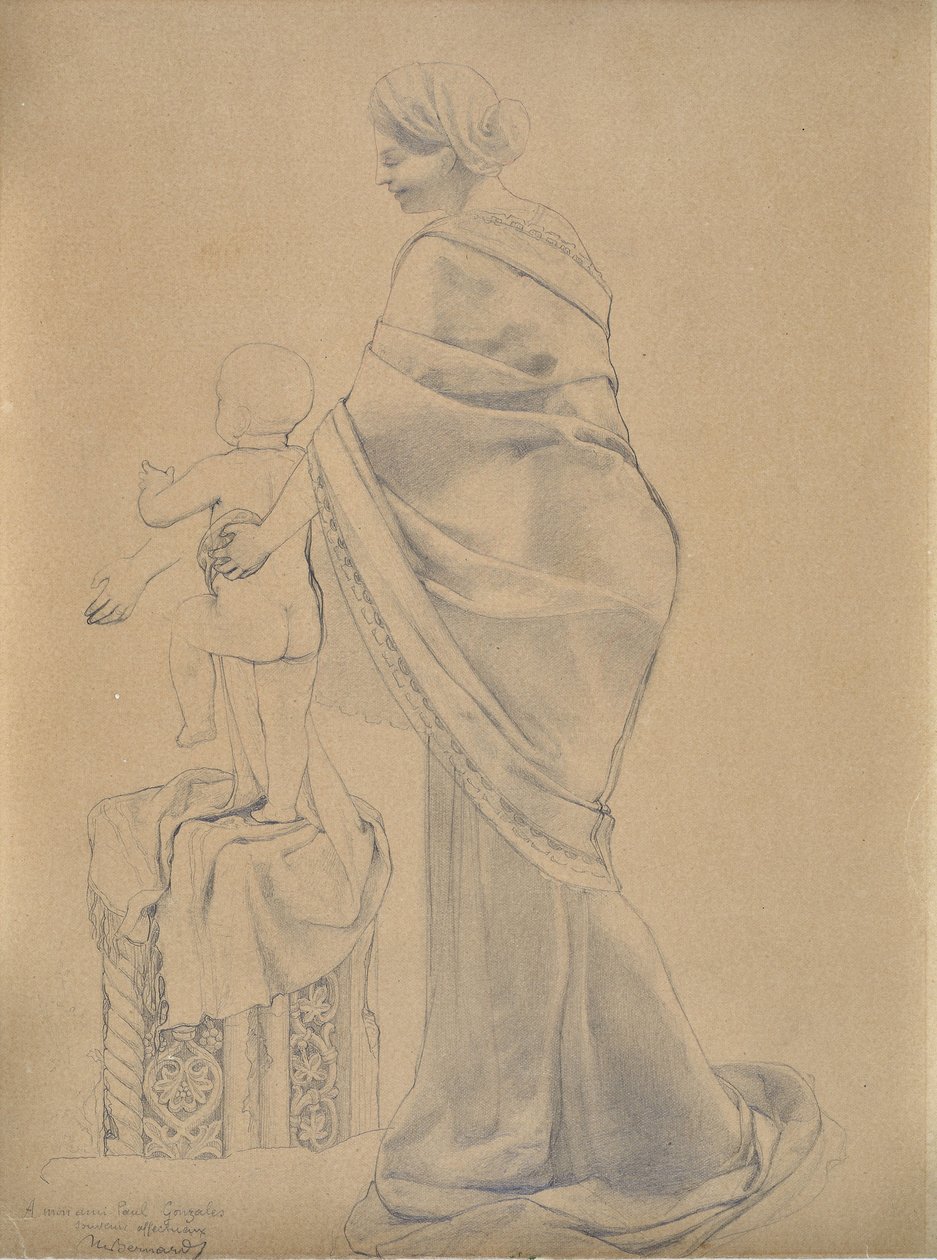 Kadın ve Çocuk (çizim) by Valère Bernard