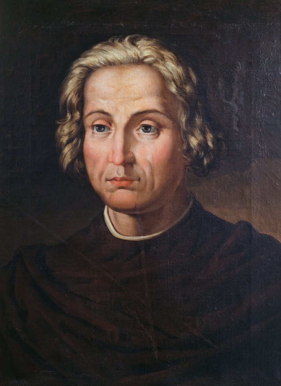 İtalyan kaşif ve denizci Kristof Kolomb'un (1451-1506) portresi, Valeriano Dominguez Becquer'in (1833-1870) tablosu by Valeriano Domínguez Bécquer