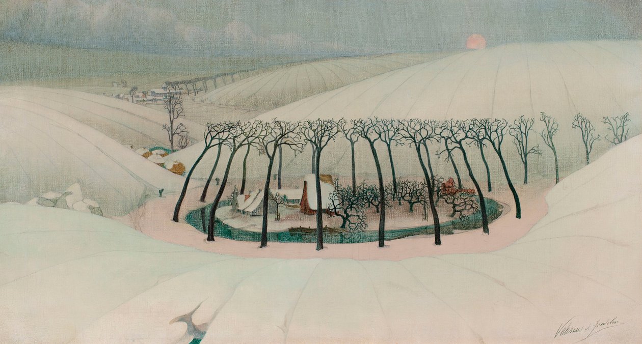 Vadide Bir Çiftlik, c.1916 (tuval üzerine yağlıboya) by Valerius de Saedeleer
