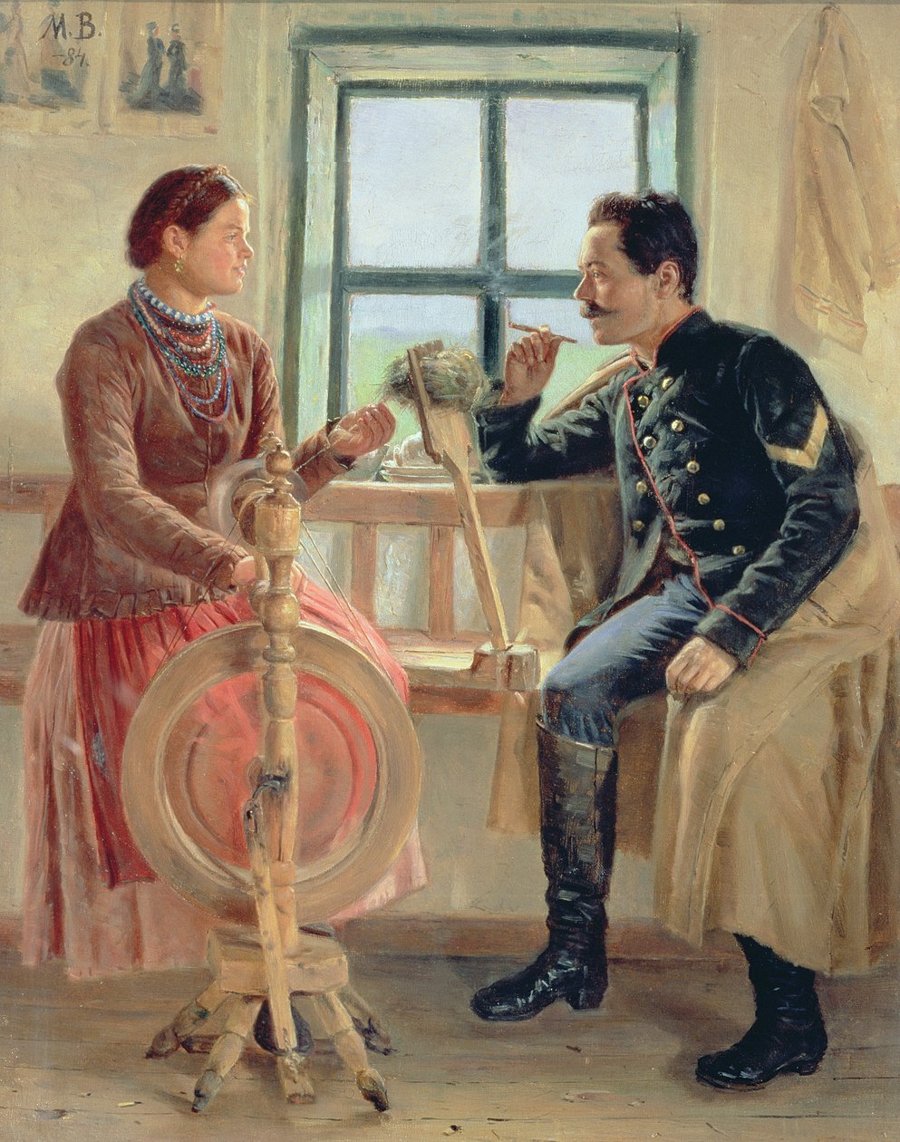 Çıkrıkta Konuşma, 1884 by Vasilev Mikhail Nikolaevich