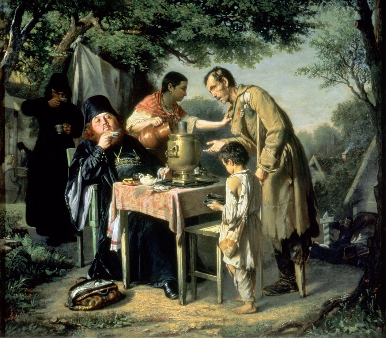 Tea Drinking in Mytishchi, near Moscow, 1862  by Vasili Grigorevich Perov