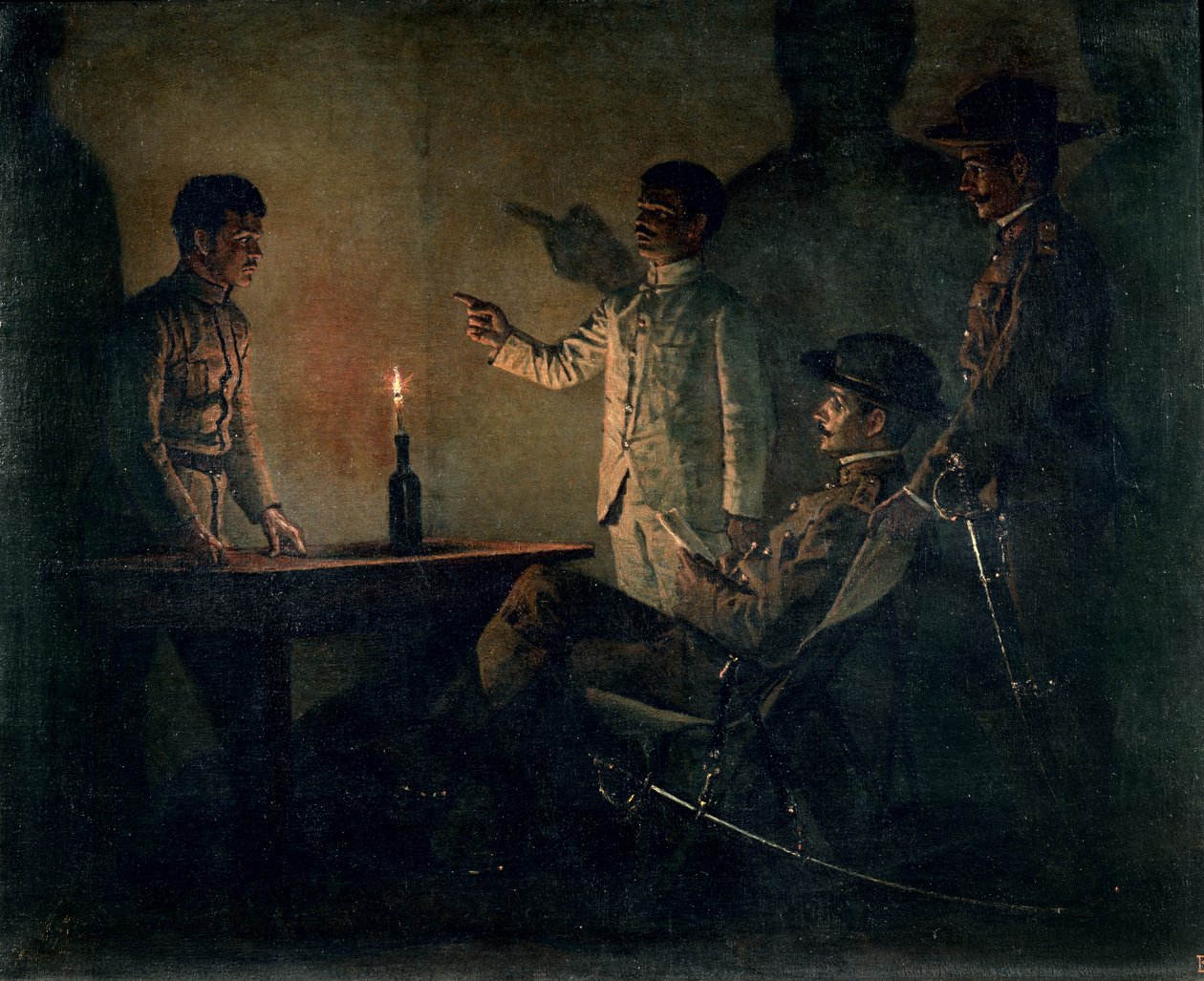 Bir asker kaçağının sorgulanması by Vasili Vasilievich Vereshchagin