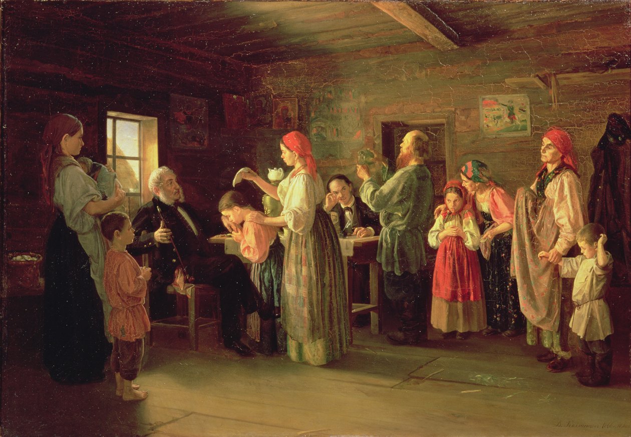 Bir Çocuk Evinin Teftişi, 1866 by Vasili Efimovich Kallistov