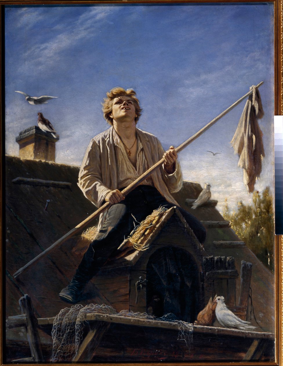 Güvercin meraklısı (güvercin meraklısı). Vasily (Vasily) Grigoryevich Perov