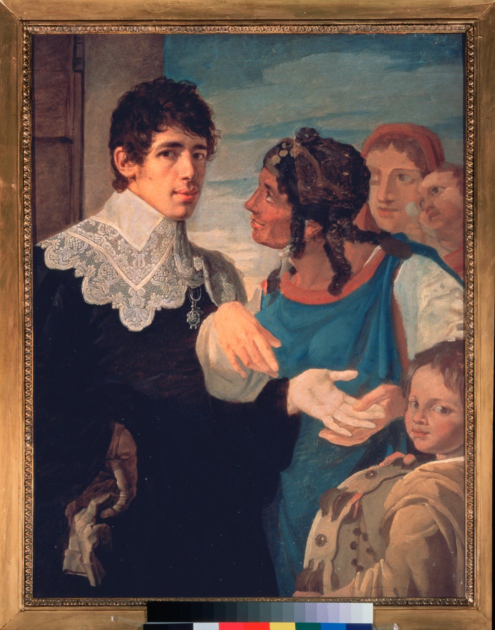 La chiromancy, Autoportrait (The chiromancy. Self Portrait) - Boyama Vasili Kuzmich Shebuev (1777-1855), tuval üzerine yağlı boya by Vasili Kuzmich Shebuev