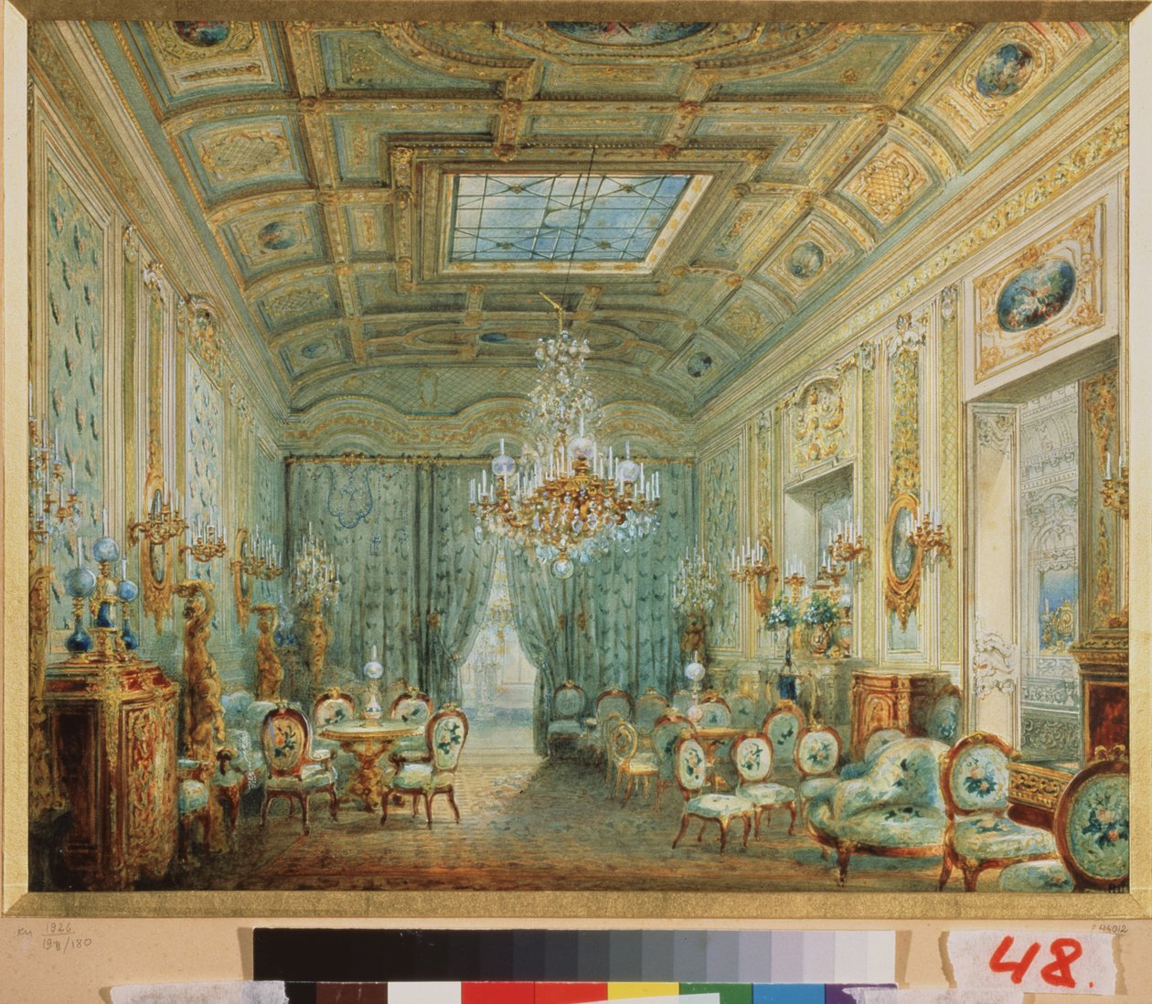 Pastel ile oturma odası. Vasily Semyonovich Sadovnikov