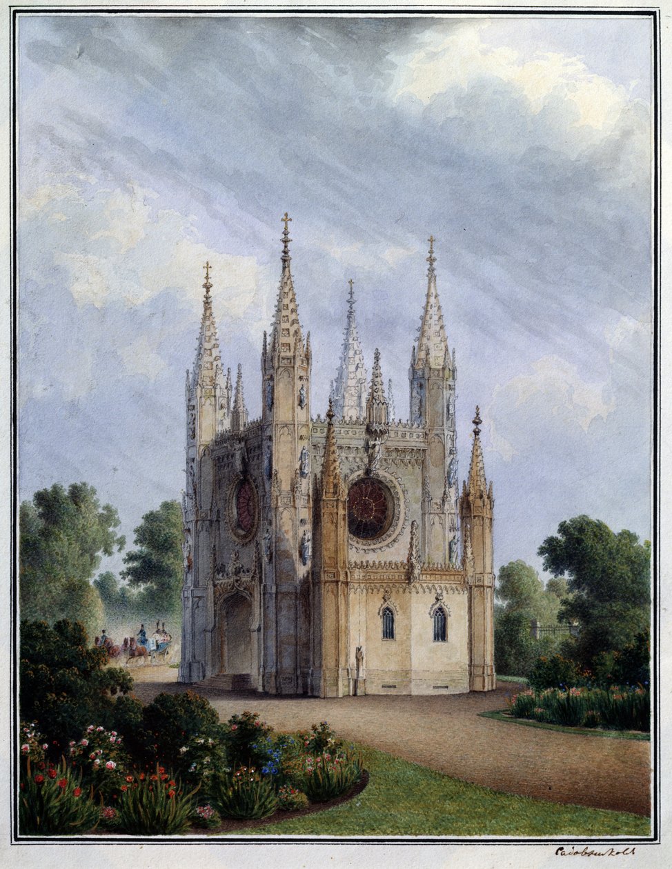 Peterhof (Rusya) gotik kilisesi. Vasily Semyonovich Sadovnikov