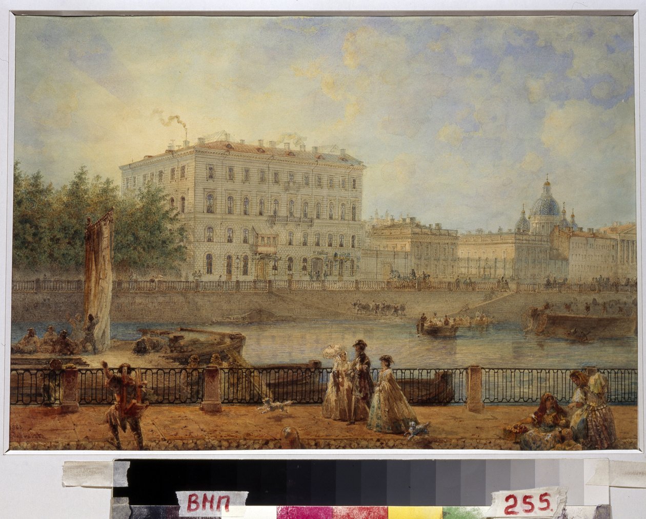 Aziz PETERSBOURG. Fontanka ve Derzhavin evinin görünümü. (Saint Petersburg. Fontanka Nehri ve Derzhavin Evi