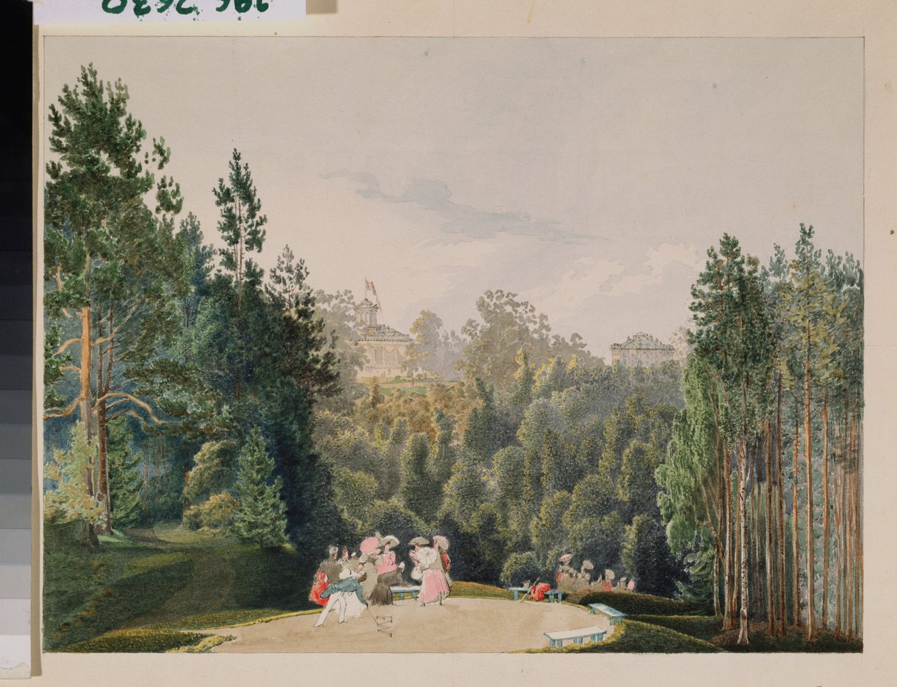 Bir parkta sahne. Vasily Semyonovich Sadovnikov