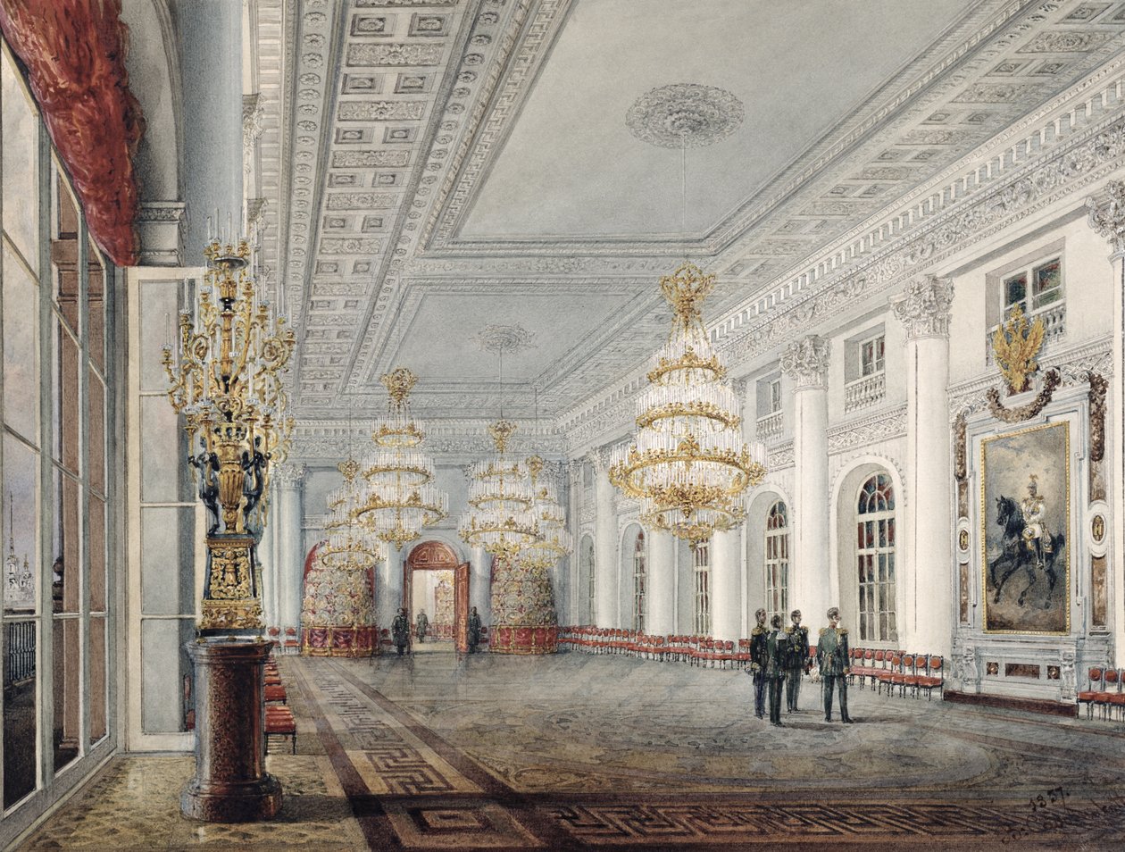 Büyük Salon, Kışlık Saray, St. Petersburg, 1837 by Vasili Semenovich Sadovnikov