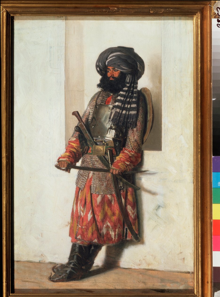 Un afghan (Bir Afgan) - Tablo Vasili Vasilyevich Vereshchagin (Vassili Vereshchagin) (1842-1904), tuval üzerine yağlı boya by Vasili Vasilievich Vereshchagin