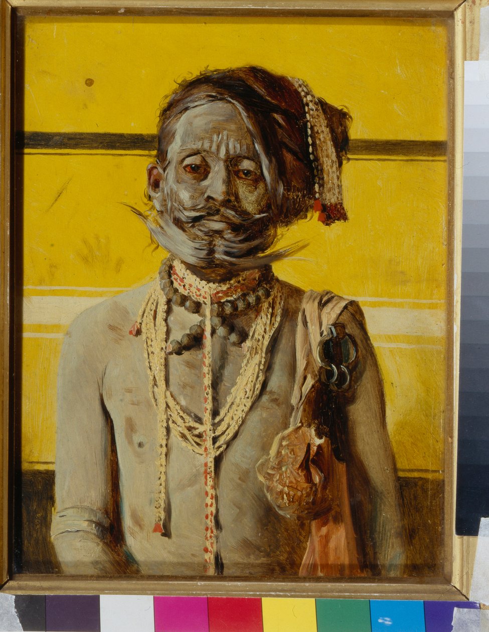 Bir fakir (Bir fakir) - Vasili Vasilyevich Vereshchagin (Vassily Vereshchagin) (1842-1904), ahşap üzerine yağlı boya (24.2x18.8 cm) by Vasili Vasilievich Vereshchagin