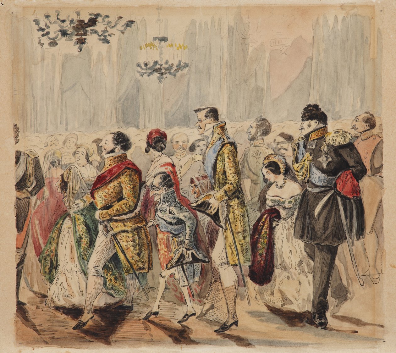 Yüksek Sosyete Balosu, 19. yüzyılın ilk çeyreği by Vasili Venediktovich Baranov