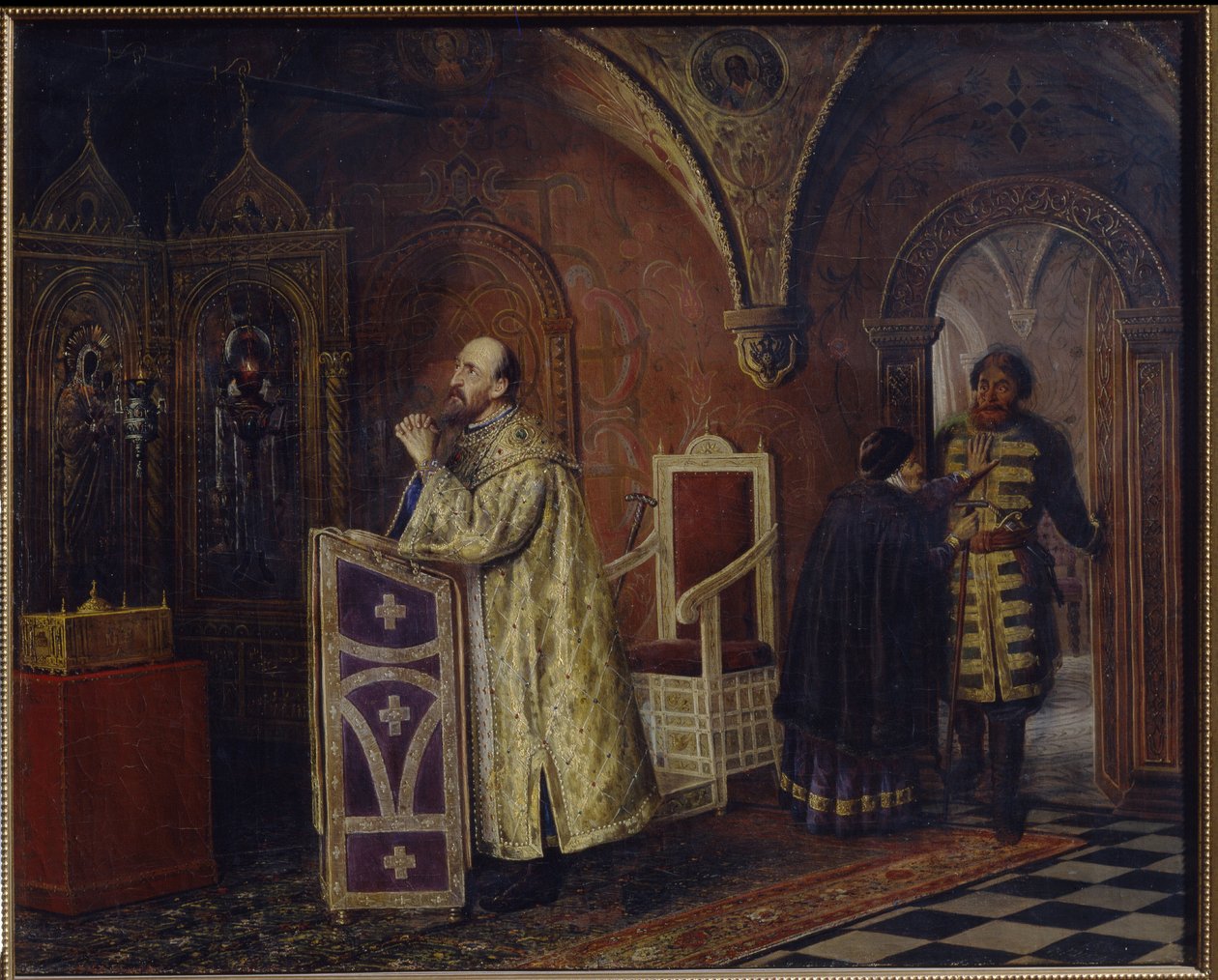 Çar IV. Korkunç İvan (1530-1584) dua ediyor (Çar İvan IV Korkunç dua ediyor). Vasili Vladimirovich Pukirev