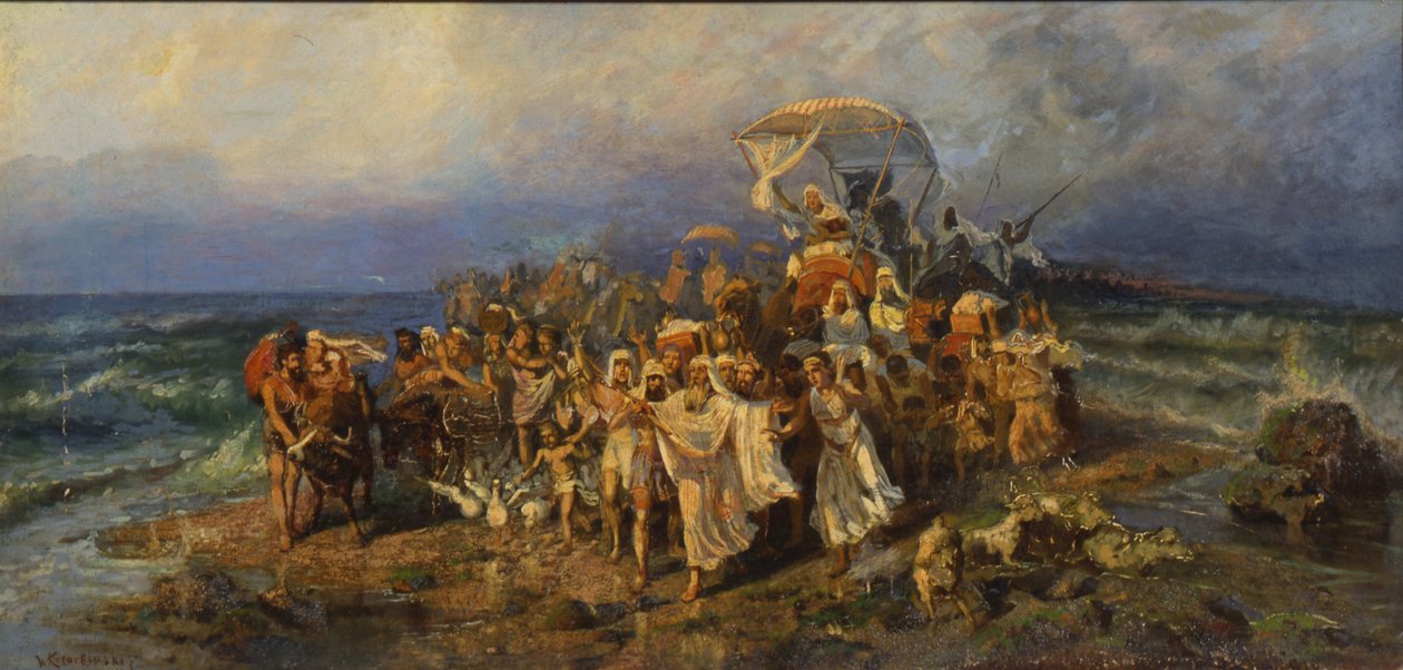 İsrailoğulları Kızıldeniz'i geçerken, 19. Yüzyılın İkinci Yarısı. by Vasilii Kotarbinsky